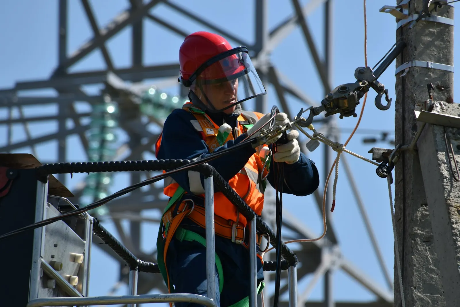 Electrician testing residential wiring